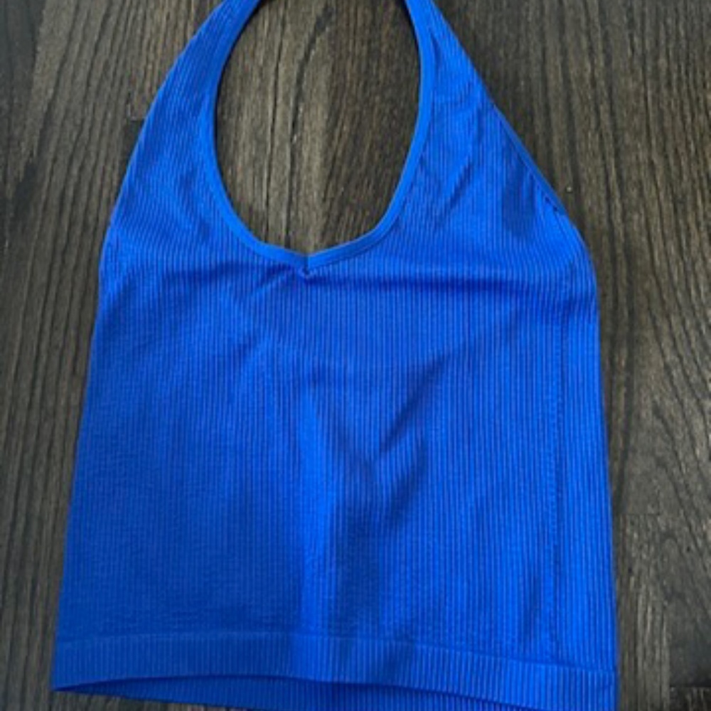 Blue Urban Outfitters Cropped Halter Top